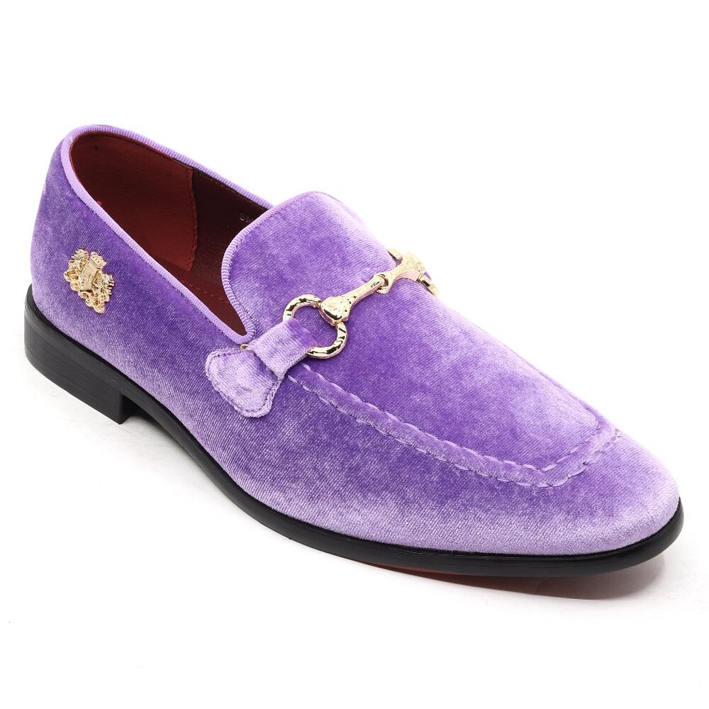 Lavender Men's Velvet Classic Dress Tuxedo Smoking Slipper Loafers Slip On Shoes